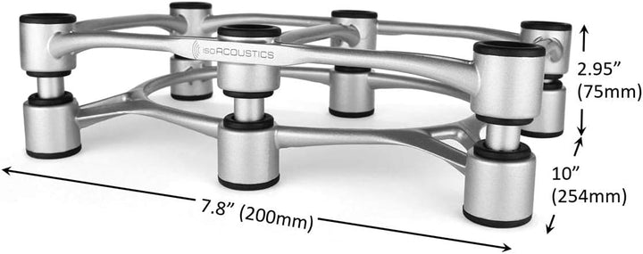 IsoAcoustics Aperta-Serie mit Lautsprecherstativen, schwingungsdämpfend, mit einstellbarer Neigung: