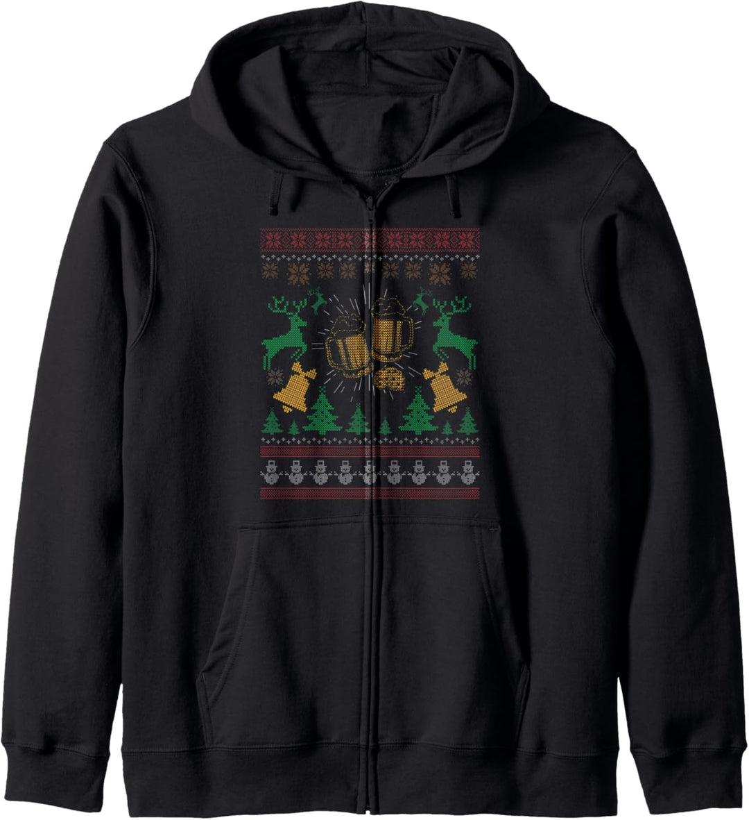 Fröhliche Feiertage Bier Hässliche Weihnachten Männer Frauen Kapuzenjacke