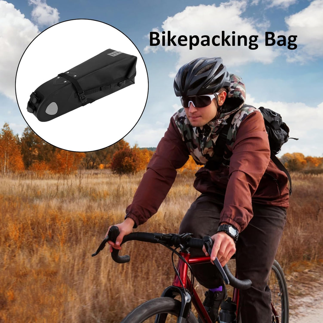 Satteltasche Für Fahrräder, 10 Liter Wasserdichte Reflektierende Unter-Sitz-Tasche, Satteltasche Für