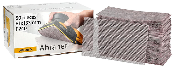 Mirka Abranet Netz-Schleifstreifen 81x133 mm Klett / Korn P240 / 50 Stk / zum Schleifen von Holz, Sp