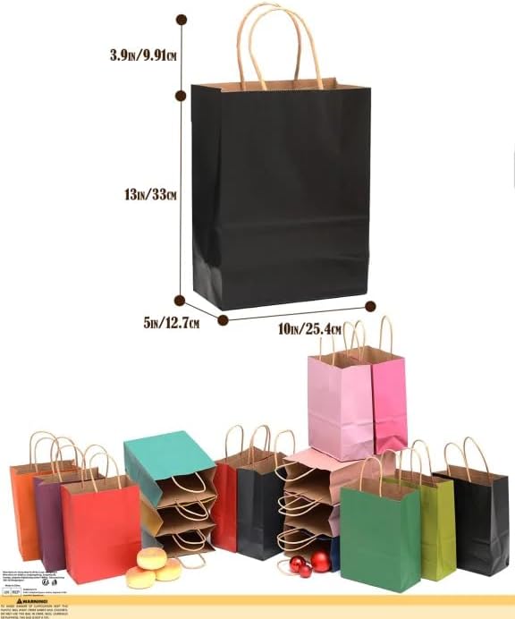 Gcardist Grosse 32Pcs Kraftbeutel Mit Griffen 33x26x13cm Geschenktaschen 16 Verschiedene Senior Farb