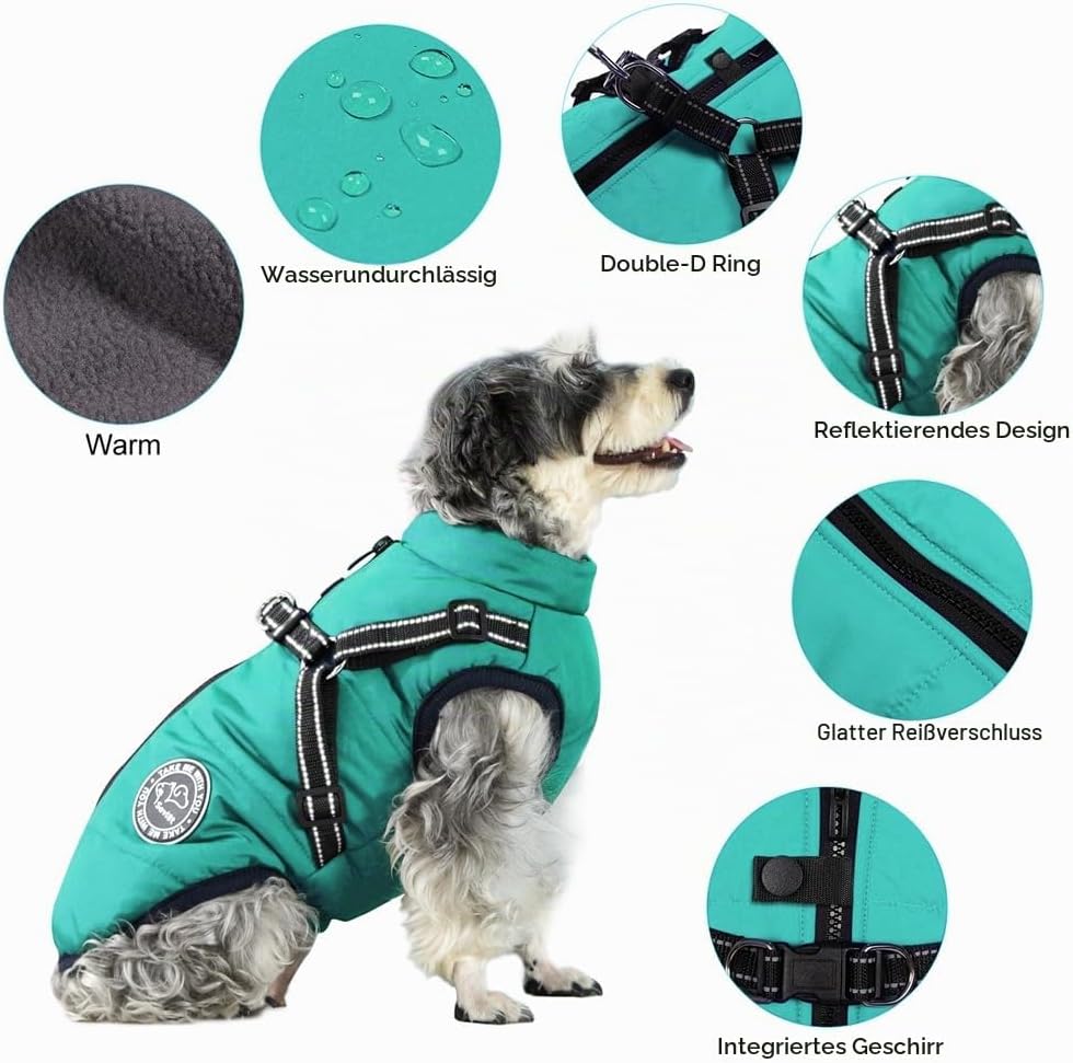 Savlot Hundejacke Winterweste Jacken Hundemantel Hundepullover Haustier Skifahren Kostüm Ärmellose B