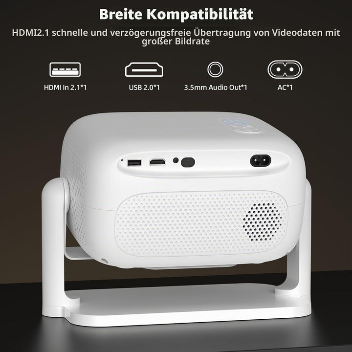 Bettdow 4K Beamer [Netflix Official], 1080P Vollständig Versiegelter Smart-Projektor, Autofokus/Trap