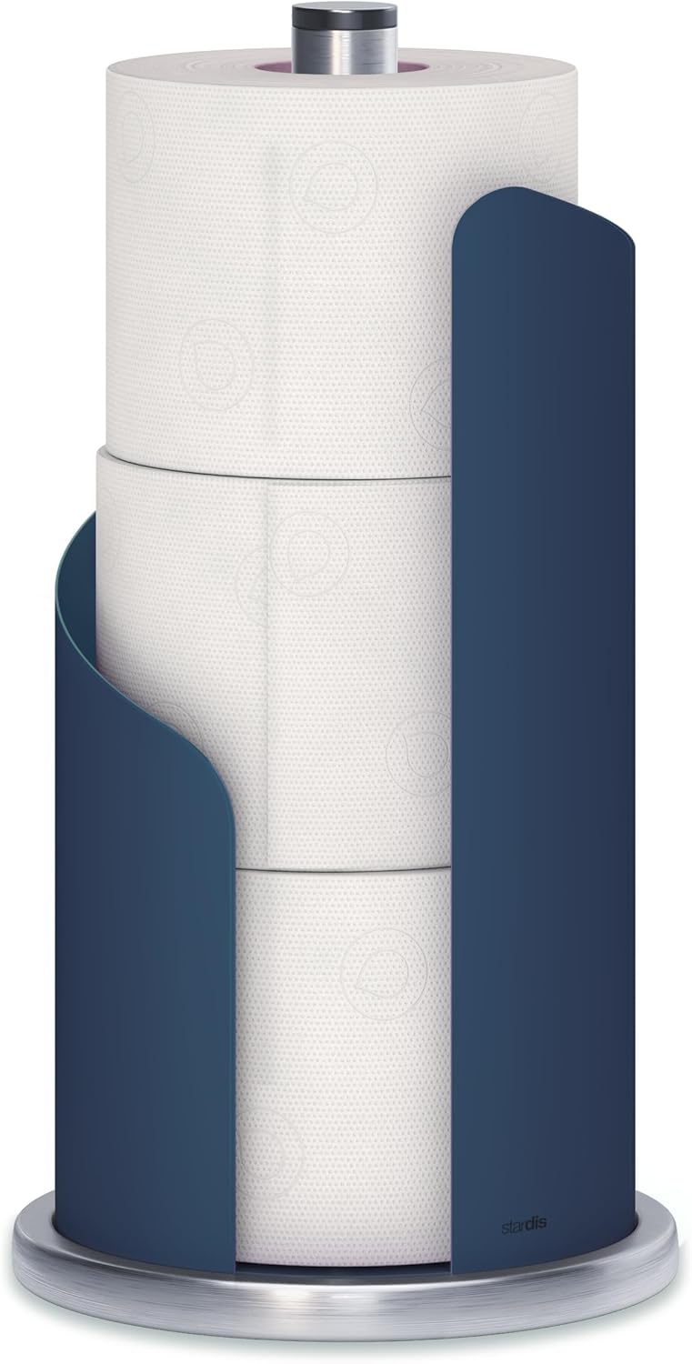 Design Küchenrollenhalter Edelstahl matt H 30 Ø15 cm Rollenhalter Papierrollenhalter für Küchenrolle