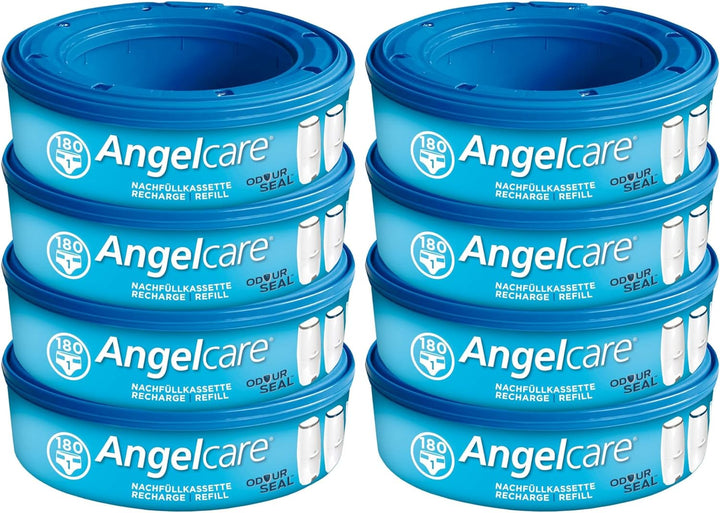 Angelcare 8er-Pack Original Nachfüllkassetten für Angelcare Windeleimer Comfort