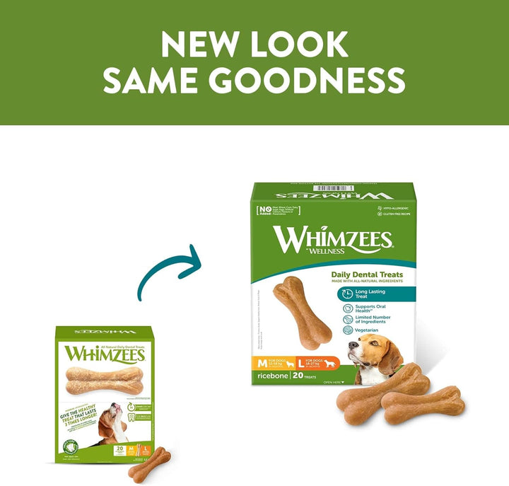 WHIMZEES by Wellness Stix, natürliche & by Wellness Reisknochen, natürliche, glutenfreie Zahnpfleges