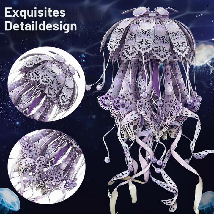 Piececool 3D Puzzle Metall Quallen, 3D Metall Puzzle Meeresbiologisches Modell für 340 Edelstahl, Ga