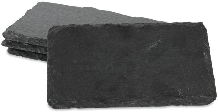 Boska 359003 - Schieferplatte - Dessertplatte - Tapasplatte 4er Set - Schiefer - Länge: 16 x 10 cm T
