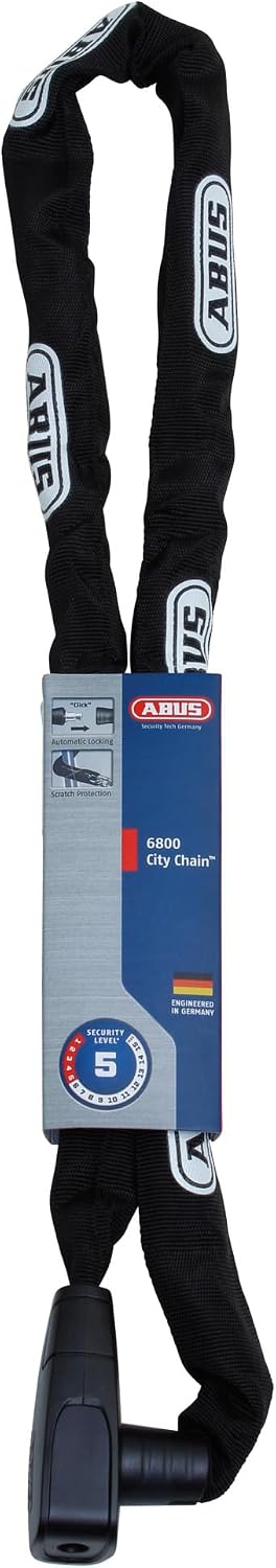ABUS Unisex – Erwachsene 6800/85 BK 2.0 Kettenschlösser 110 cm Schwarz, 110 cm Schwarz