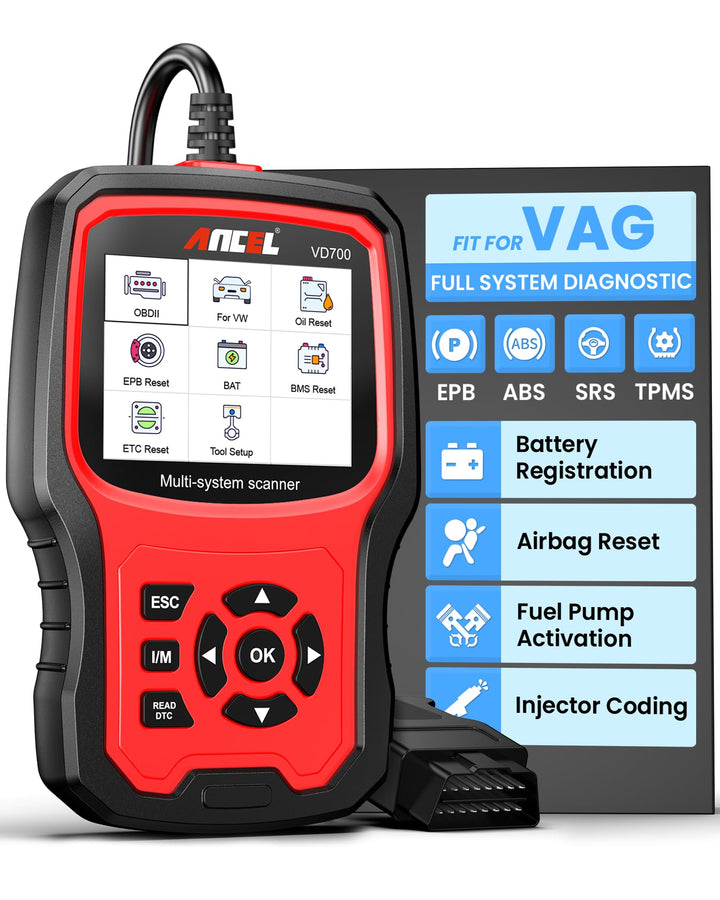 ANCEL (Upgraded Version) Ganzes System OBD2 Diagnosegerät für VAG Fahrzeuge, OBD Diagnose Scanner fü
