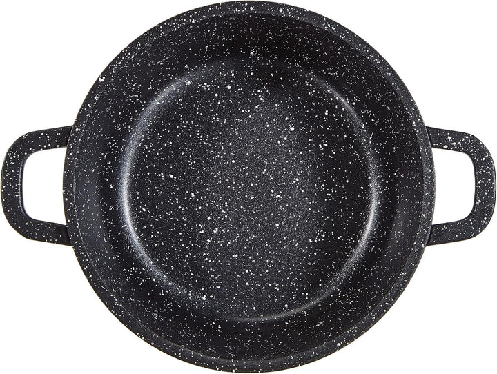 Kamberg – 0008031 – Kochtopf 20 cm – Aluminiumguss – Beschichtung in Steinoptik – Mit Glasdeckel – F