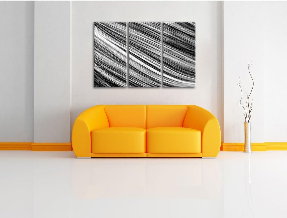 Pixxprint Monocrome, Bunte Streifen 3-Teiler Leinwandbild 120x80 Bild auf Leinwand