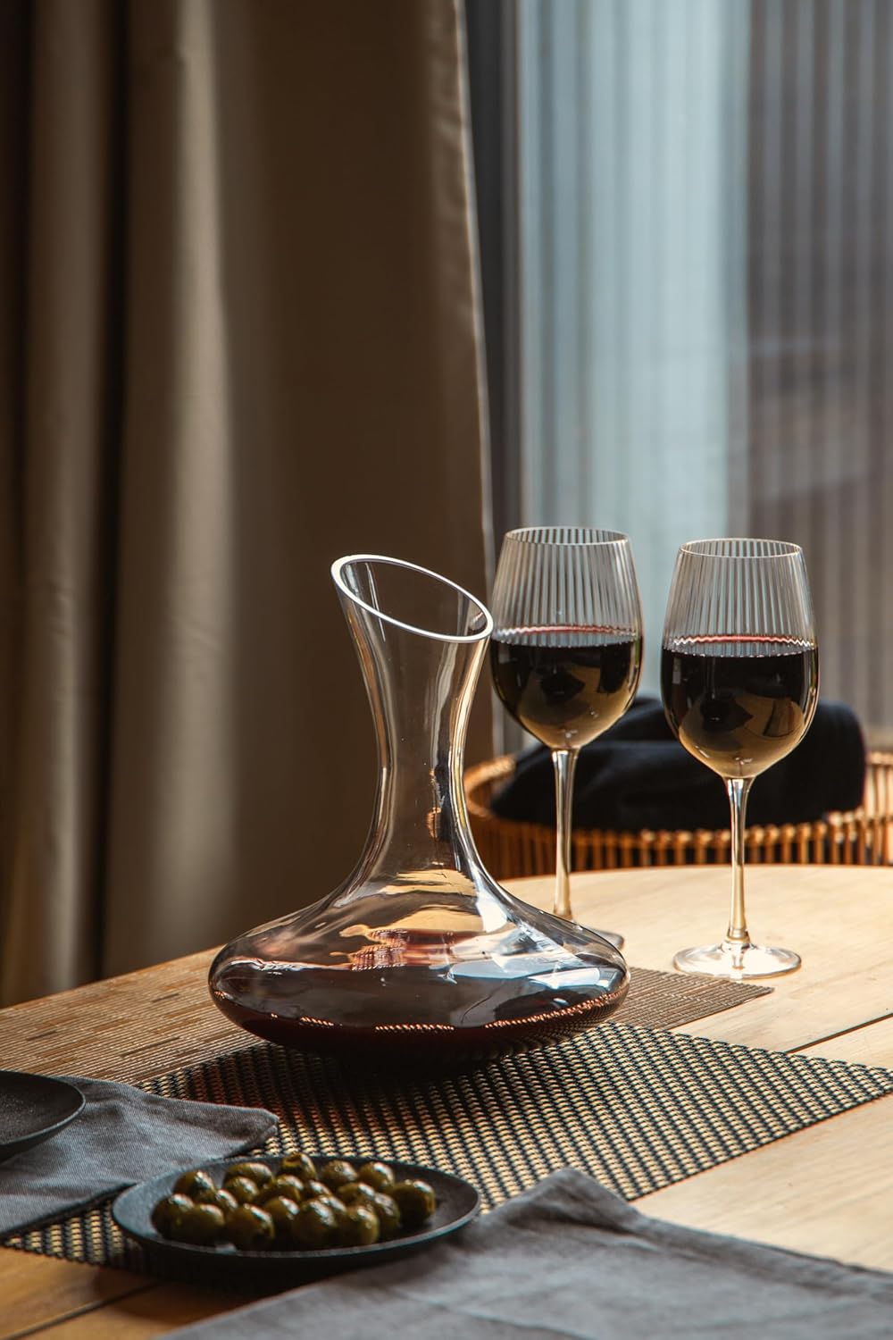 BarCraft Luxus Wein Dekanter Set in Geschenkbox, Glas, Transparent, 1,5 Liter Elegante, Elegante