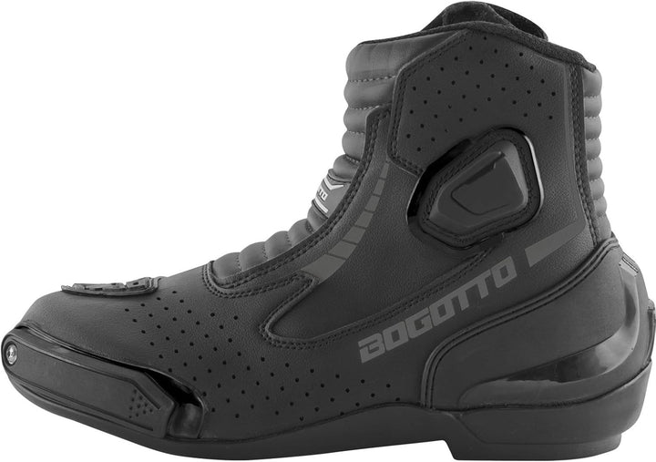 Bogotto Cartagena perforierte Motorrad Stiefel, schwarz, 42 42 EU Schwarz, 42 EU Schwarz