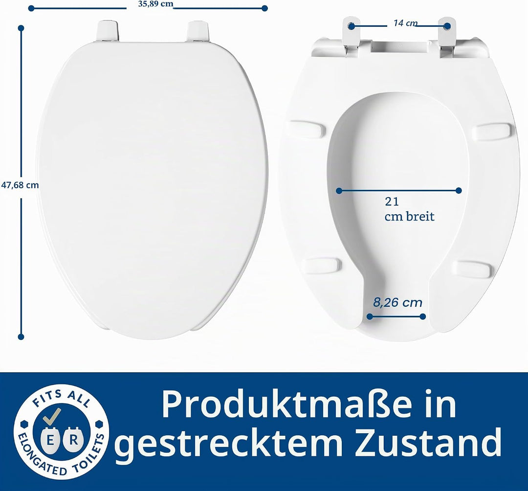 BEMIS 175 000 gewerblicher Toilettensitz mit Deckel, offen, Kunststoff, weiss