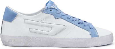 Diesel Herren Leroji Sneakers 35 EU White Placid Blue H9474 Low, 35 EU White Placid Blue H9474 Low