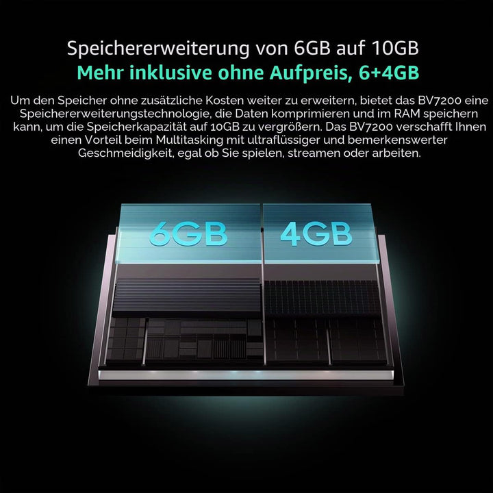 Blackview BV7200 Outdoor Handy ohne Vertrag, 50MP Dual Kamera, Helio G85 6GB+128GB, IP68 Android 12