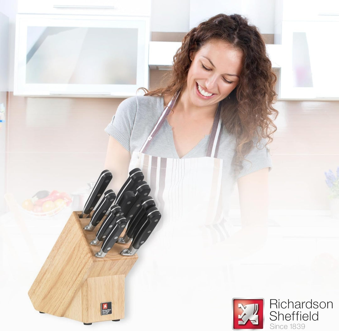 Richardson Sheffield V SABATIER Messerblock mit Messer Set, 10-teilig, scharfe Messer, Chrom-Molybdä