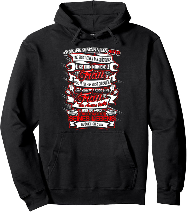 Glück = Auto-liebende Frau - Lustiges Kfz-Mechaniker Pullover Hoodie