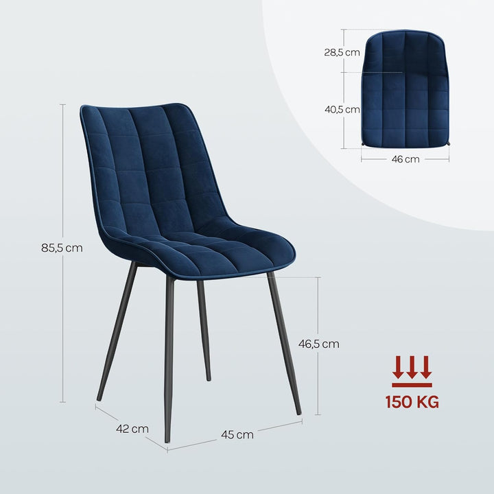 WOLTU Esszimmerstühle 2er Set, für Wohnzimmer Küche Esszimmer, Küchenstühle gepolstert mit Rückenleh