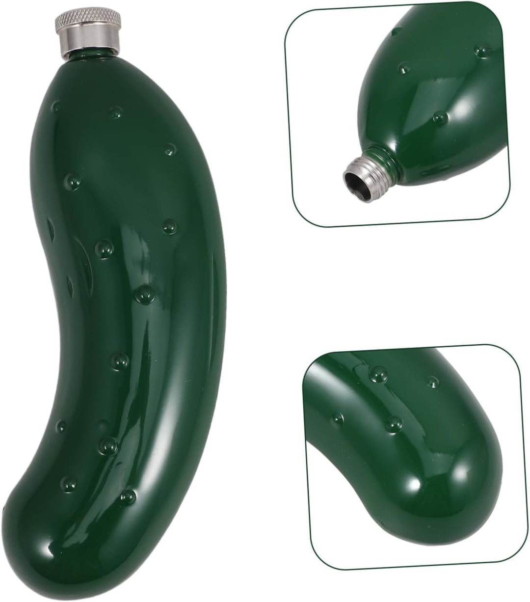 UTHCLO Edelstahl Flasche Im Gurken-design Tragbare Trinkflasche Für Whiskey Wasser Und Mehr Für Reis