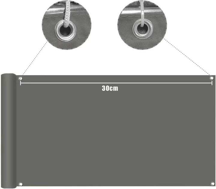 WEALSFUN Balkonabdeckung (390Grössen & 8 Farben) Balkonverkleidung Ohne Bohren blickdichte Wind UV-S