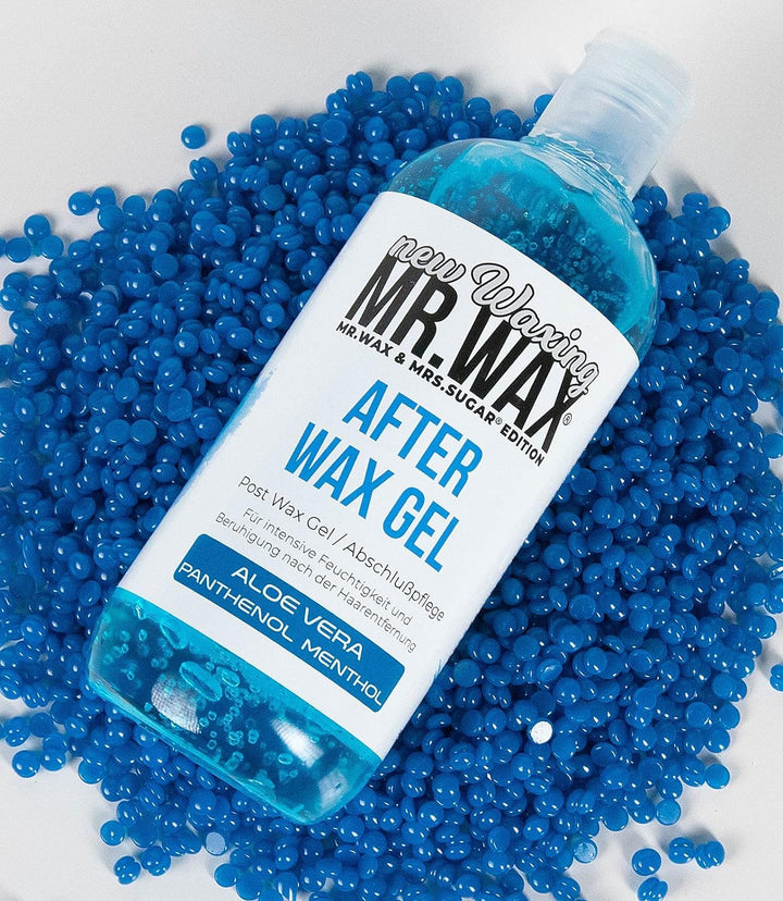 Mr. Wax After Wax Gel Aloe Vera, Panthenol, Menthol, Feuchtigkeits Abschlusspflege Blau, 500ml (Nach