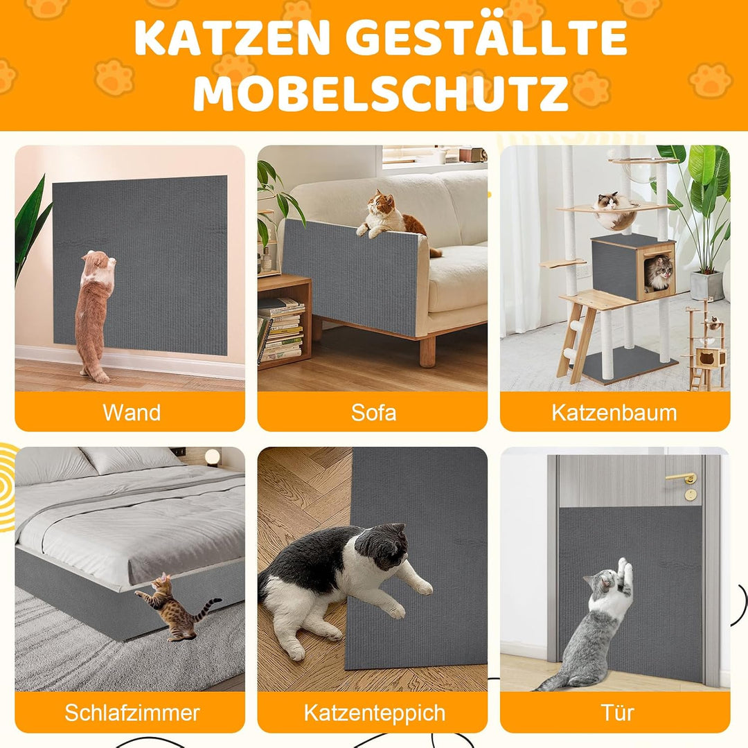 Storystore Selbstklebend Kratzmatte Katze, 40cm x 200cm Katzen Kratzmatte Kratzschutz Sofa Katze, DI
