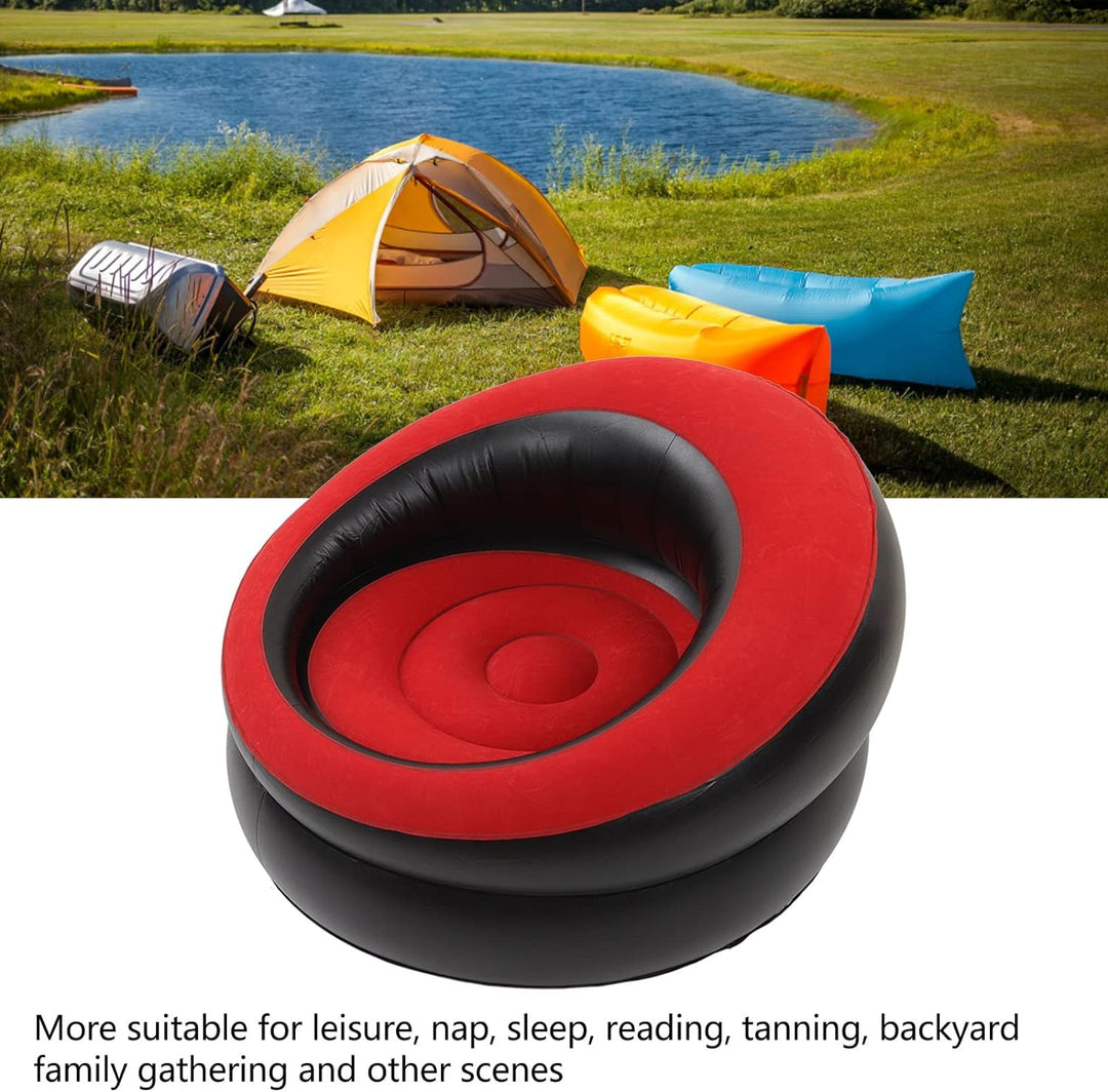 Focket Aufblasbare Couch, Beflocktes Luftsofa, Tragbarer Aufblasbarer Stuhl, Wasserdichtes Aufblasba