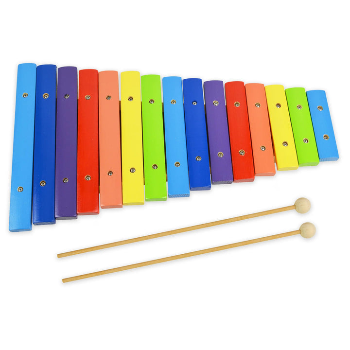 A-Star 15-Noten-buntes hölzernes Regenbogen-Sopran-Diatonisches Xylophon mit zwei Holzschlägeln – G5