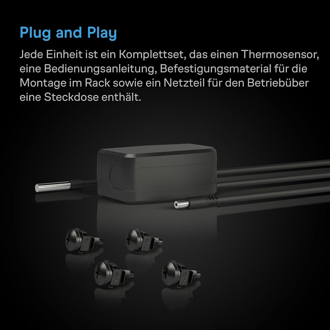 AC Infinity CLOUDPLATE T6, Rack-Montage-Lüfter 1U, Front-Abluftstrom, zur Kühlung von AV-Geräten, He
