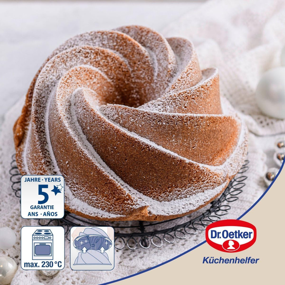 Dr. Oetker Guglhupf Twist ⌀ 24 cm – Gugelhupfform aus der Serie Back-Kunst – Backform mit Antihaft-E