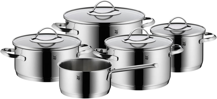 WMF Aparto Topfset 5-teilig mit Glasdeckel, Induktions Töpfe Set unbeschichtet & Permadur Inspire Br