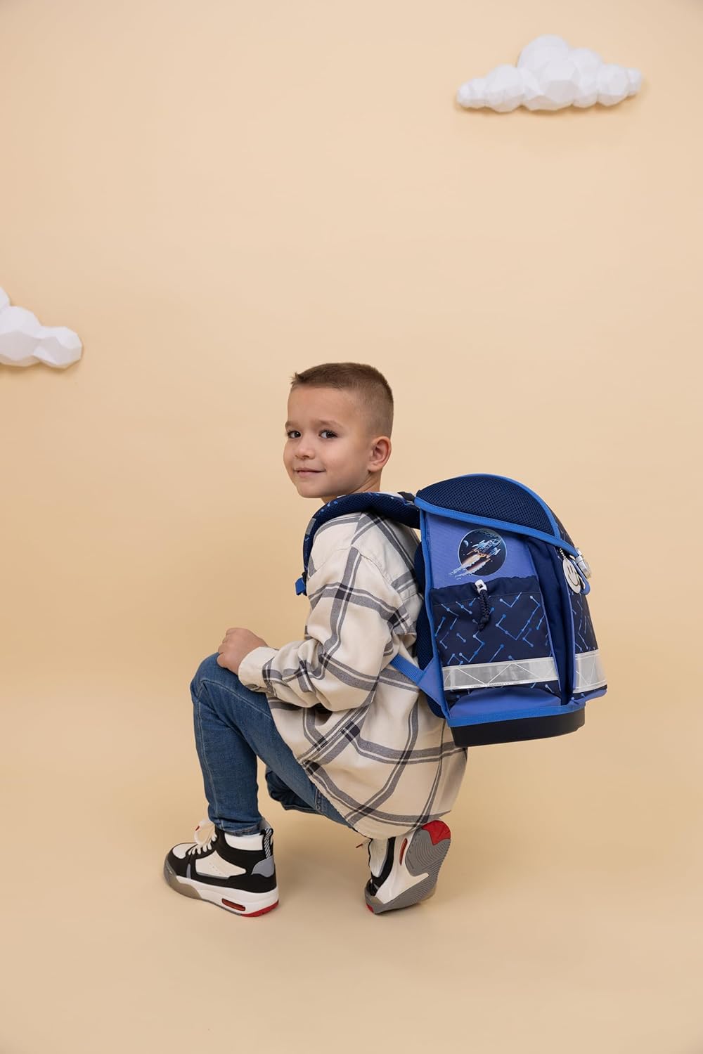 Belmil Classy Schulranzen Set 4 - teilig (403-13/AG/S) Navy Blue Tech, Navy Blue Tech