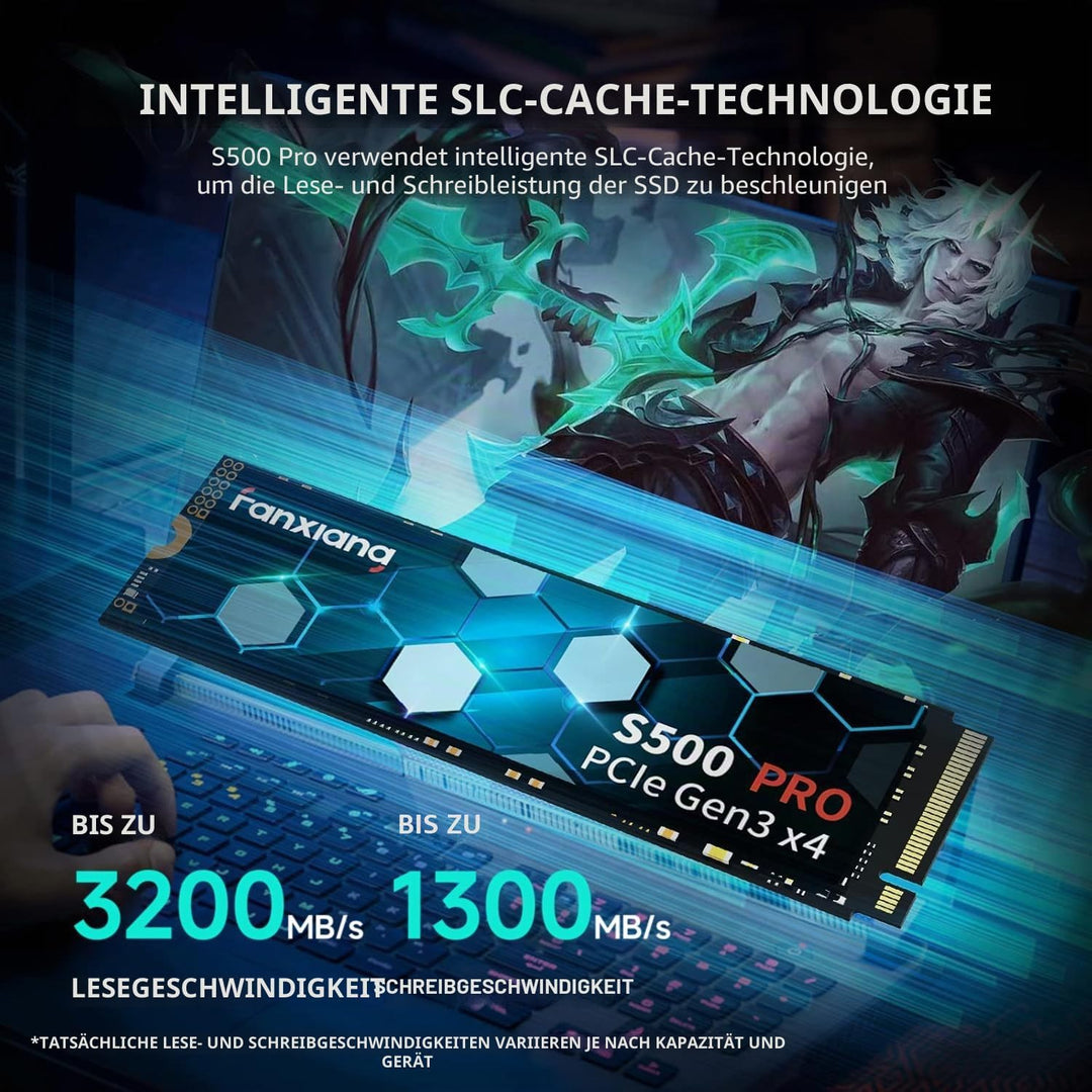 fanxiang M.2 SSD 512GB Interne NVMe SSD Festplatte PCIe 3.0, 3500MB/s Lesen, 3000MB/s Schreiben, SSD