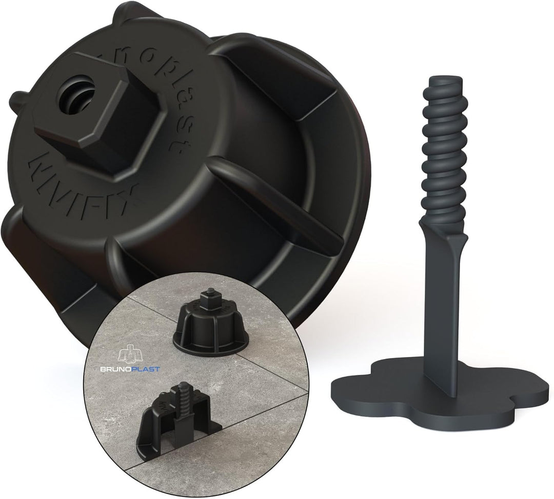 Brunoplast NIVIFIX 250x Gewindelaschen PRO für 1 mm Fugen (Standard/linear), Nivelliersystem zum Ver