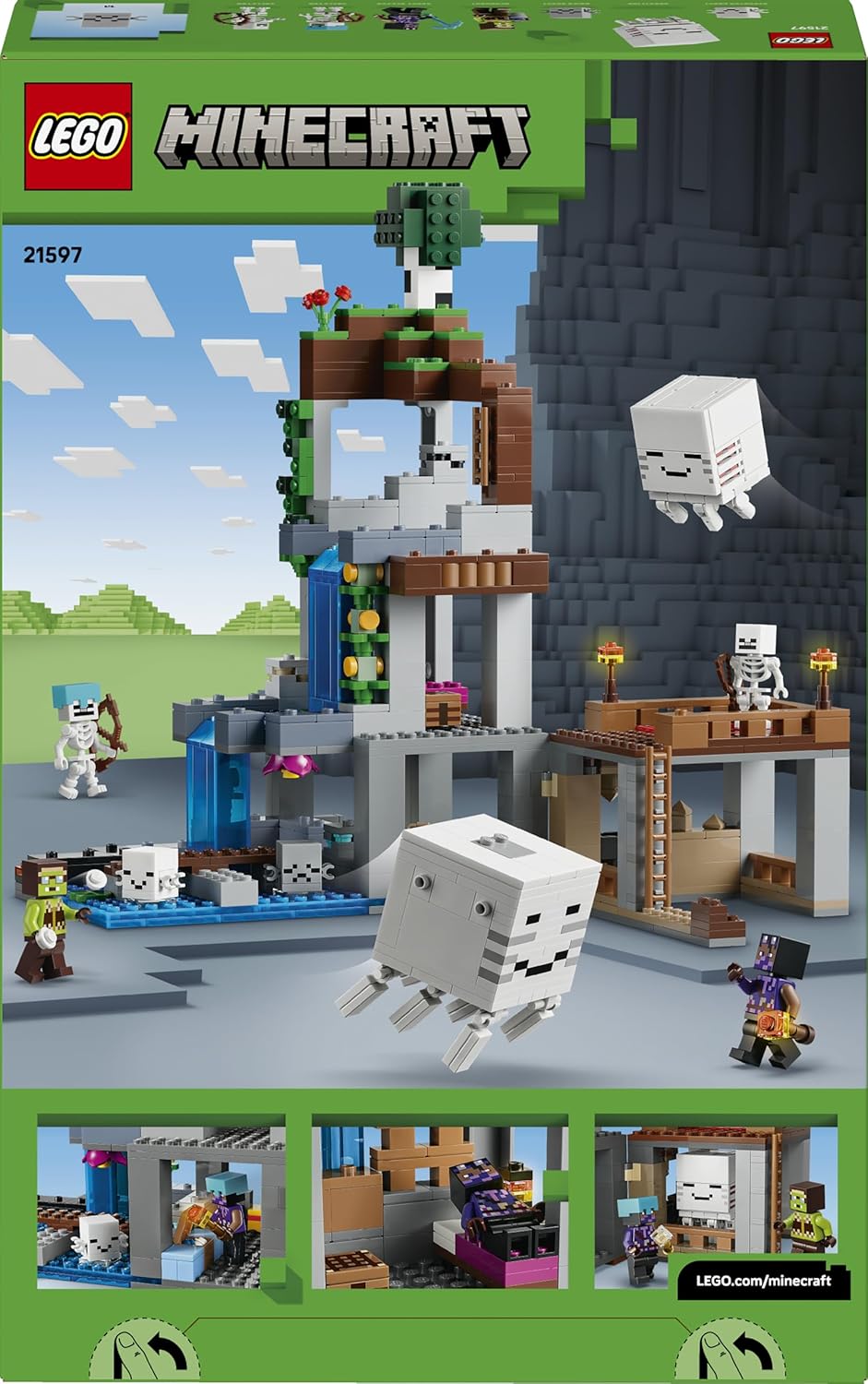 LEGO Minecraft Ghast-Station - Spielzeug mit 8 Figuren inkl. 2 Skelette und 4 Ghasts mit Zubehör - Z