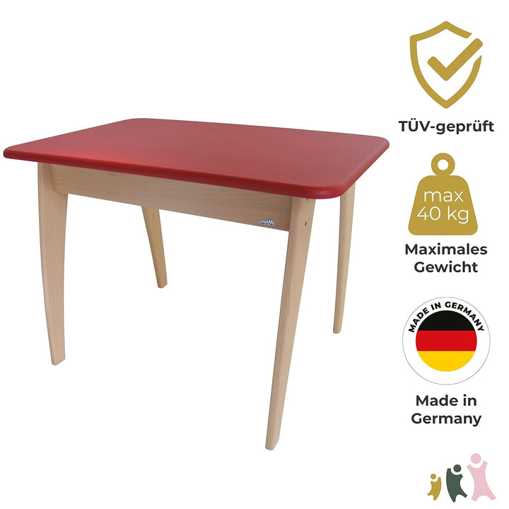 Geuther Tisch Bambino Höhe 55 cm Buche-Massivholz Ideales Kinderzimmerzubehör bis 6 Jahre Passender