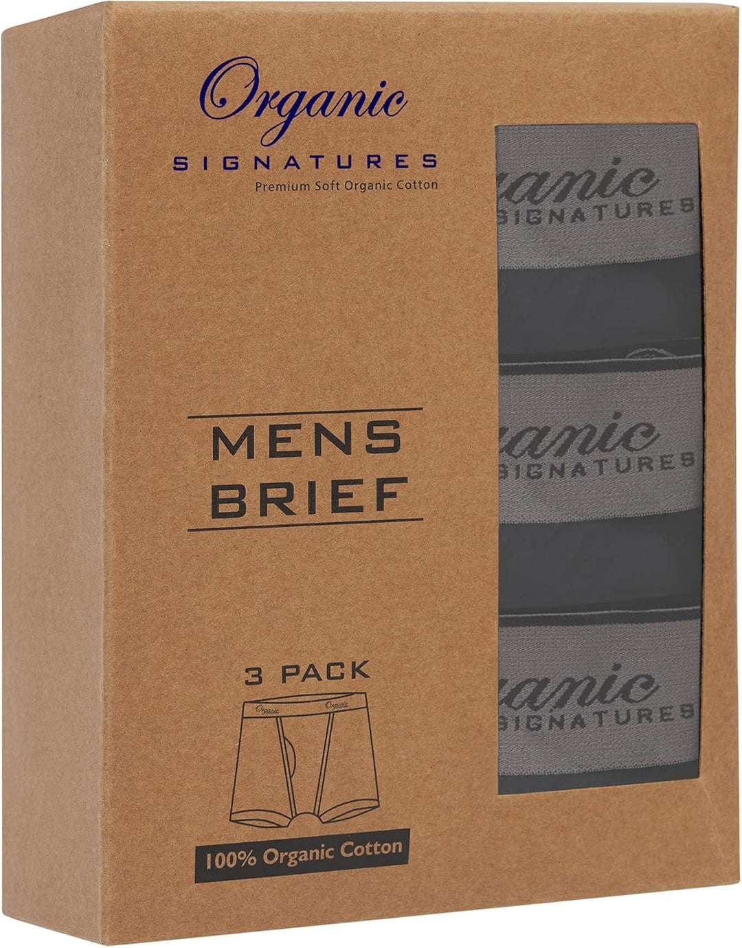 Organic Signatures 3er-Pack weiche, Bequeme Herren-Boxershorts aus 100% Bio-Baumwolle L Schwarz, L S