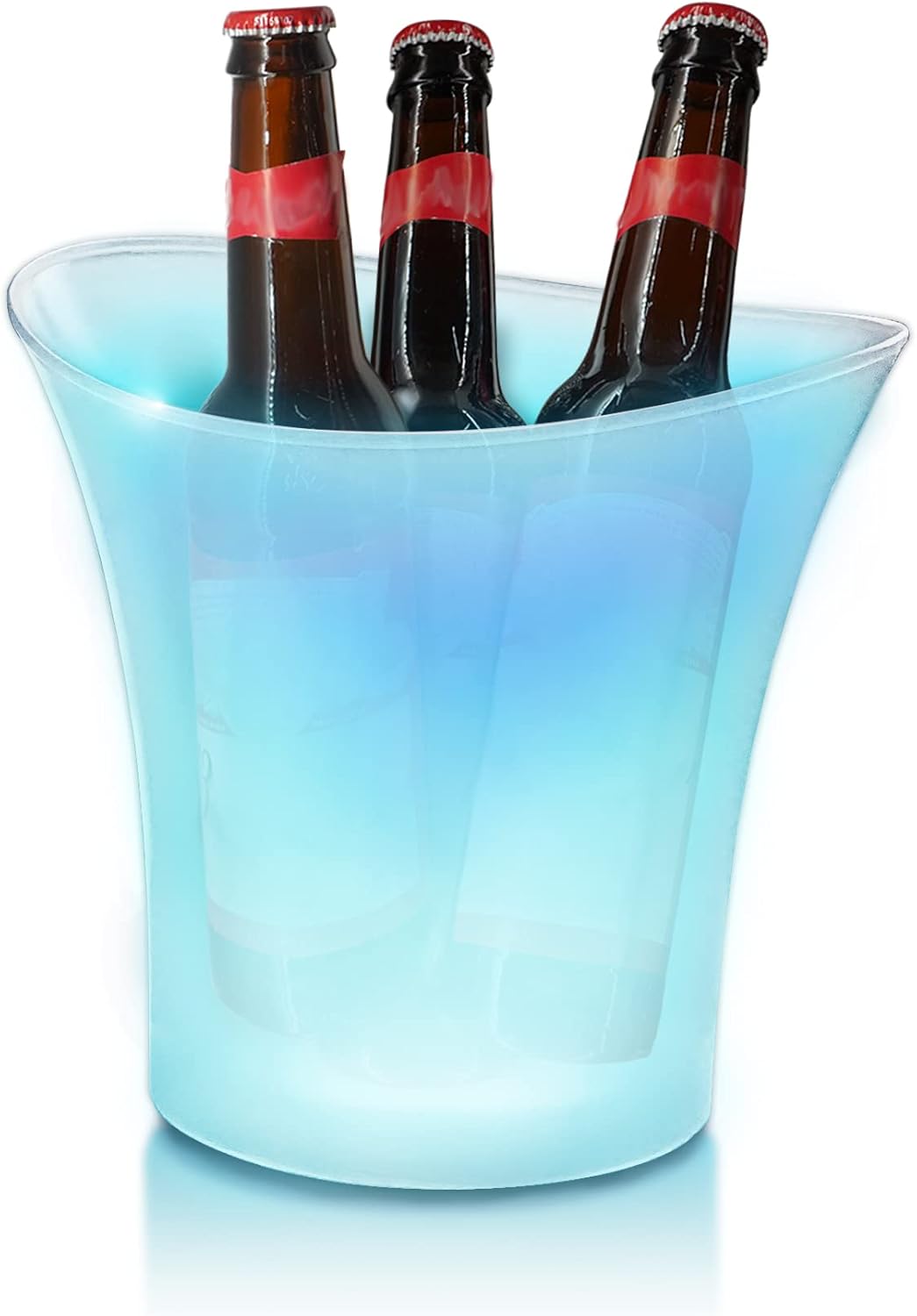Led Eiskübel,sektkühler Led, 5L Led Eiseimer,Farbe Kann Eingestellt Werden, Bunter Farbverlauf,Bunte