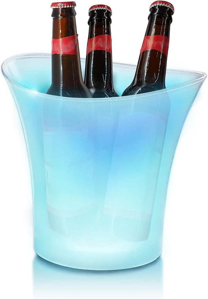 Led Eiskübel,sektkühler Led, 5L Led Eiseimer,Farbe Kann Eingestellt Werden, Bunter Farbverlauf,Bunte