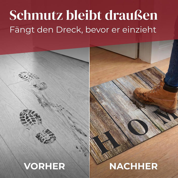 Hochwertige Fussmatte 60x80 cm (Large) – Schmutzfangmatte für Innen &amp; Aussen, rutschfest mit hoher S