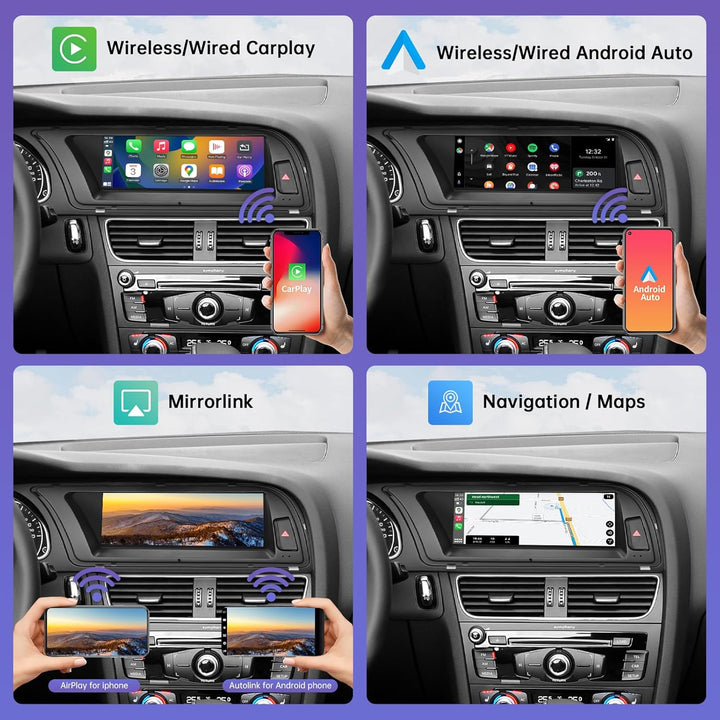 Road Top 8,9 Zoll Autoradio Drahtlos CarPlay Touchscreen für Audi A4 2009-2015 Jahr mit 2GMMI, Autor