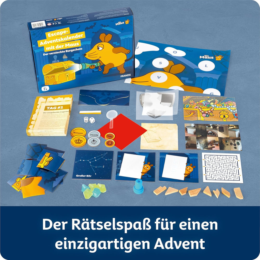FRANZIS 67169 - Escape Adventskalender mit der Maus - Der versteckte Burgschatz, 24 spannende Rätsel