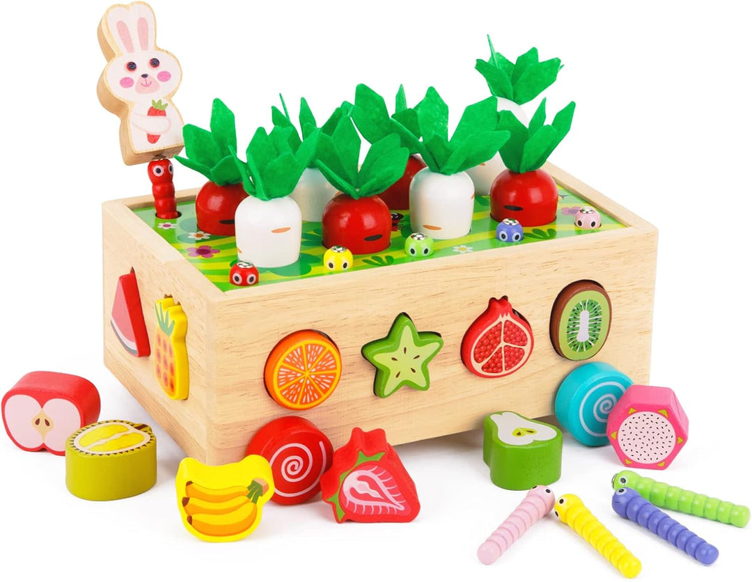 Kinder Montessori Spielzeug ab 1 2 3 Jahr | 7-in-1 Holzspielzeug 2 Jahre | Steckspiel Sortierspiel H
