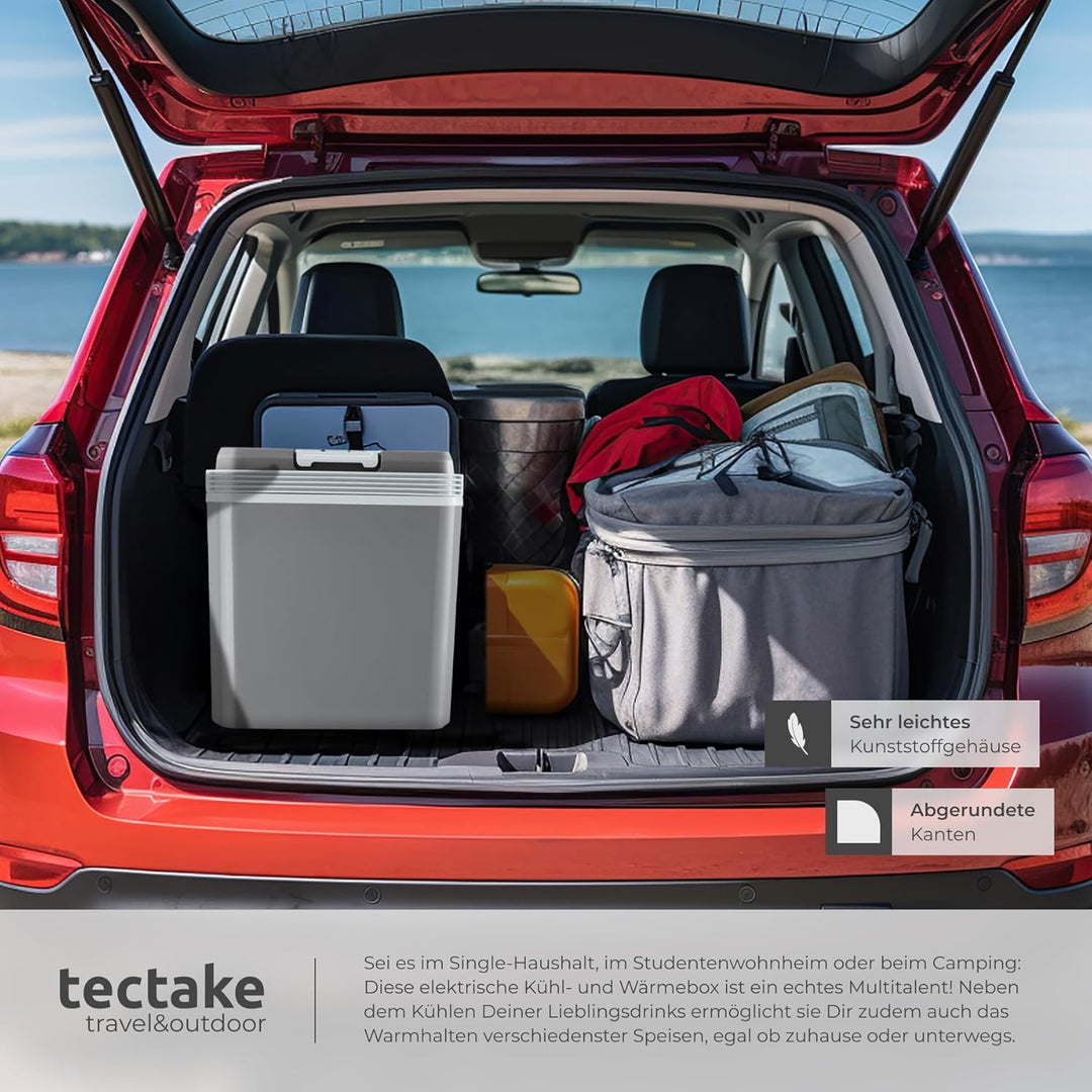 tectake® elektrische Kühl- und Wärmebox, 20 l Fassungsvermögen, mit ECO-Modus, Steckdosen- und Autoa