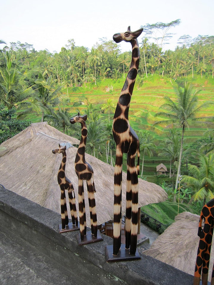 3 er Set 100cm 60cm 20cm Holz Holzgiraffen Familie Holzgiraffe Giraffe Afrika Stil GH