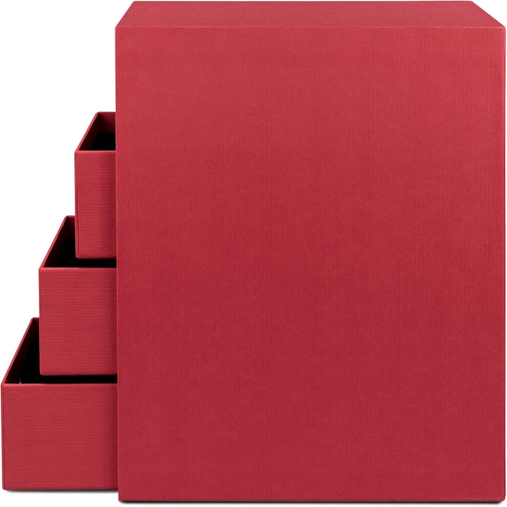 Rössler 1524452364 - S.O.H.O. 4er Schubladenbox für DIN A5, mit Griffloch, Rot, 250 x 175 x 320 mm,