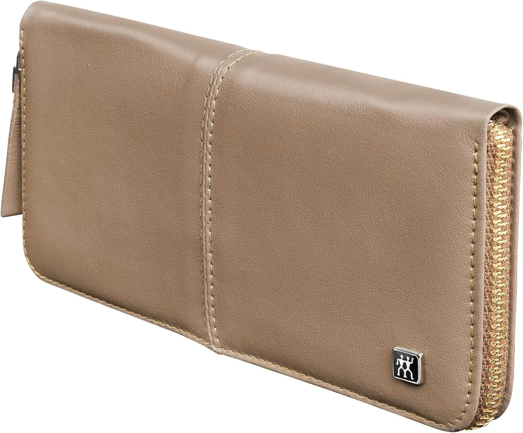 ZWILLING Maniküreset 5-teilig Nagelpflegeset aus Rindleder mit Reissverschluss, Premium, Taupe, 5-Te