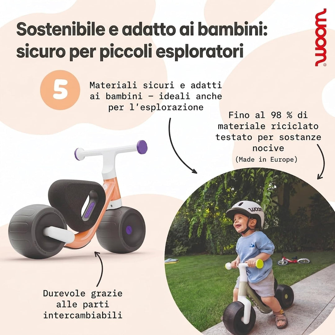 Woom WOW Leichtgewichtiges Aluminium Laufrad erstes Fahrrad ohne Pedal, für Babys und Kleinkinder vo